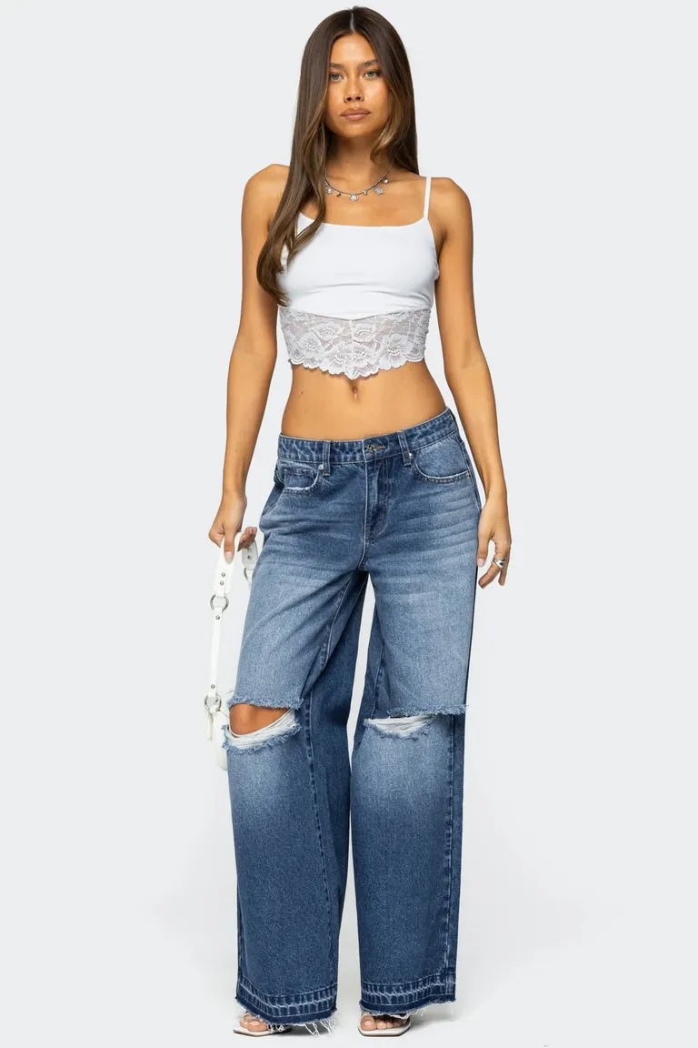 Jeans tiro bajo xenia de Edikted en Pantalones para argentina