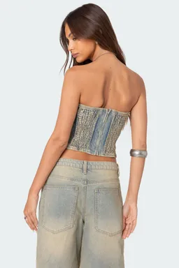 Top tubo denim shira de Edikted en Tops para argentina