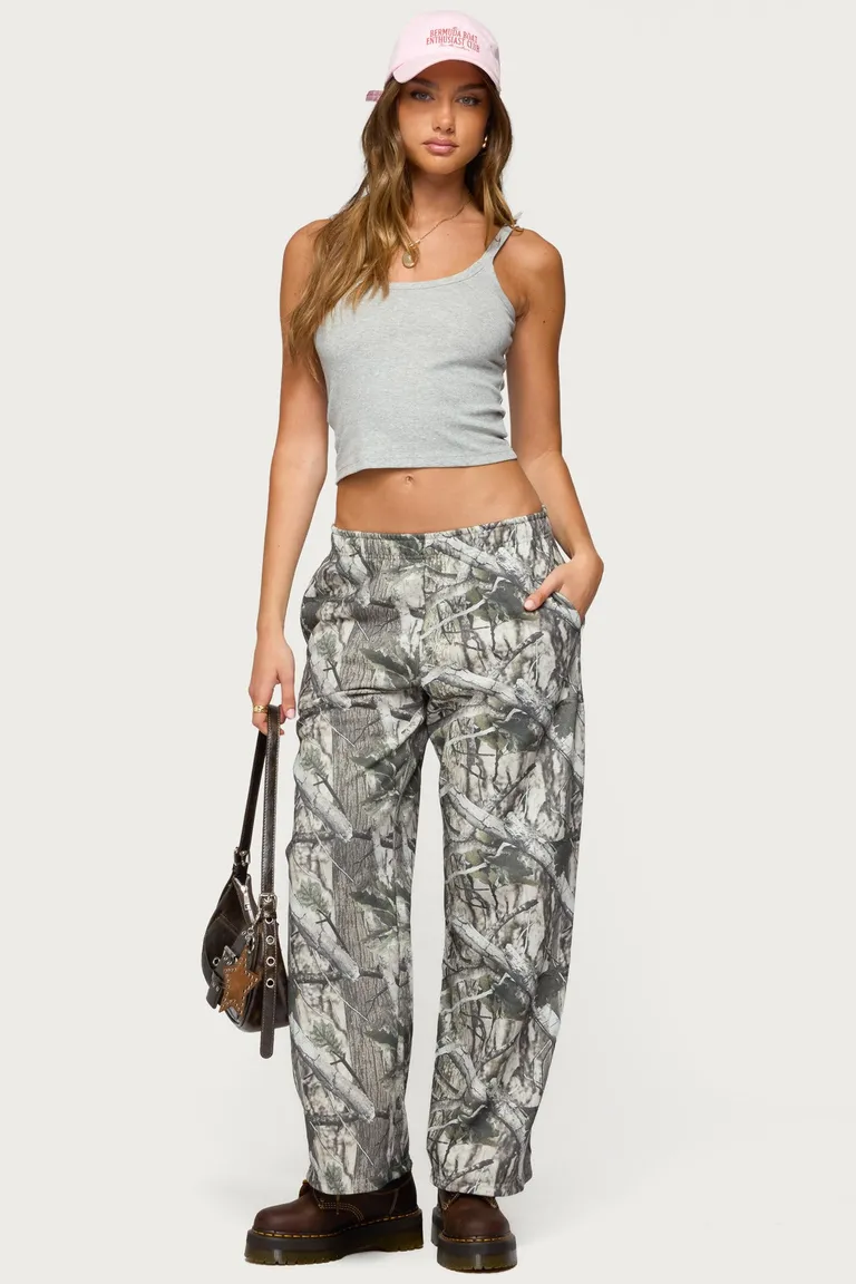 Pantalón jogging camuflado pierna recta de Edikted en Pantalones para argentina