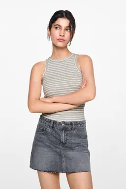 Top canalé algodón de Mango Teen en Tops para argentina