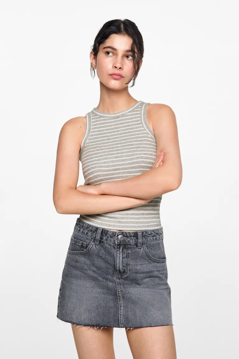Top canalé algodón de Mango Teen en Tops para argentina