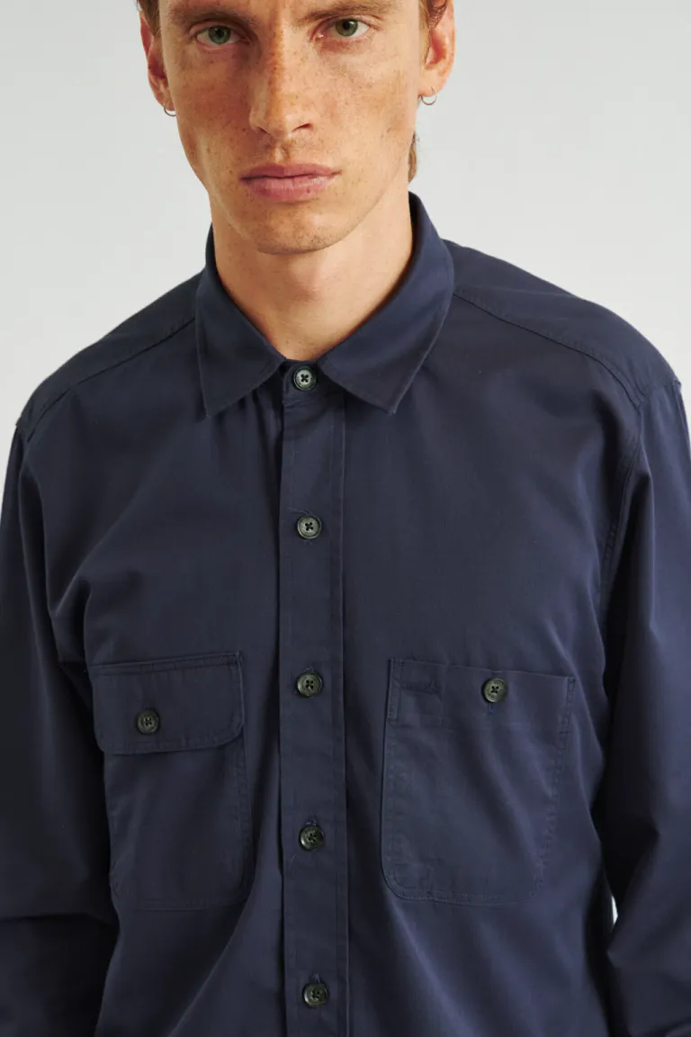 Camisa de corte relajado con manga larga y doble bolsillo frontal con botones de Bensimon en Camisas para argentina