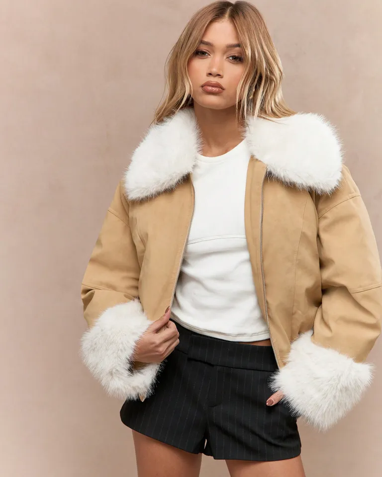 Cazadora peluche piel sintética de Missguided en Chaquetas para argentina