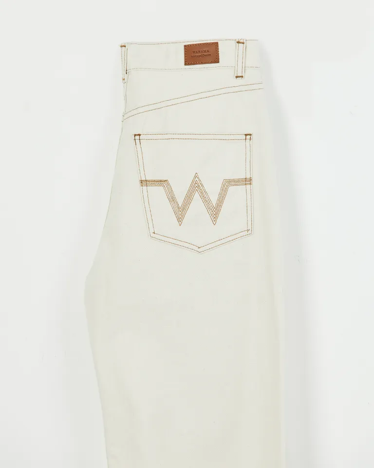 Pantalón de jean wide leg con tiro bajo y ruedo con dobladillo marcado de Wanama en Pantalones para argentina