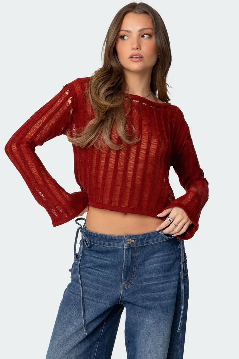 Top tejido calado sagir de Edikted en Blusas para argentina