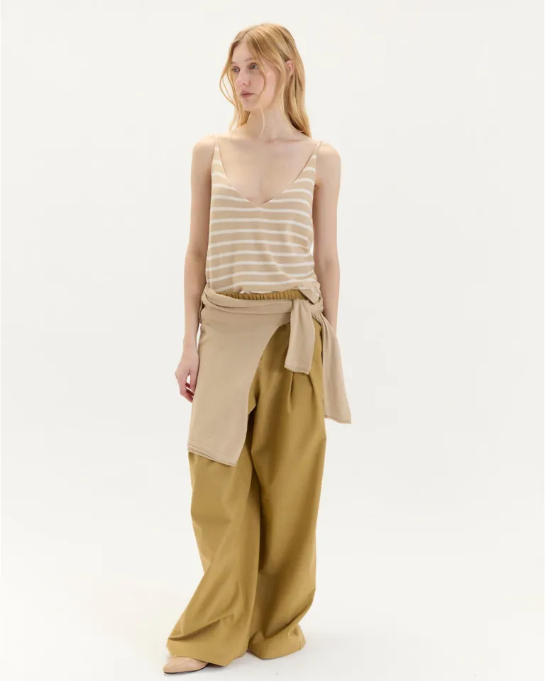 Musculosa akinarette con patrón de rayas y escote en V de Blue Sheep en Tops para argentina