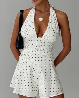 Mono corto halter white polka de Princess Polly en Monos para argentina