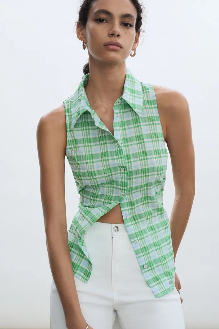 Camisa cuadros sin mangas de Mango en Camisas para argentina
