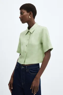 Camisa manga corta lino de Mango en Camisas para argentina