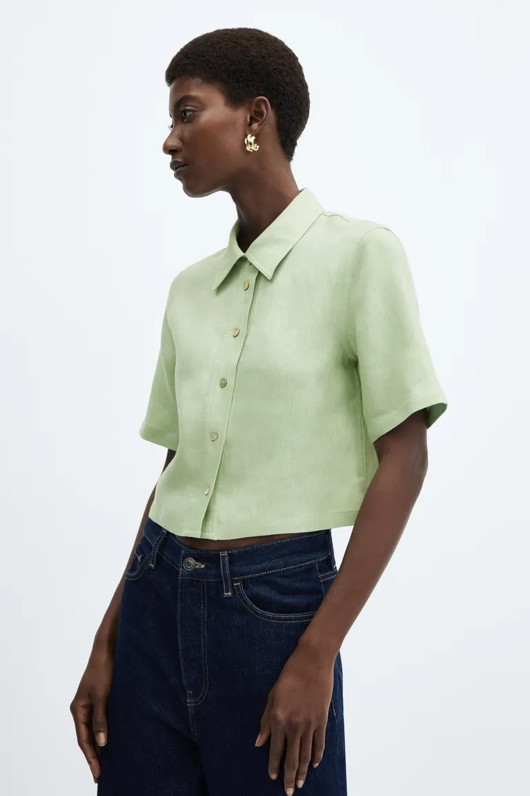 Camisa manga corta lino de Mango en Camisas para argentina