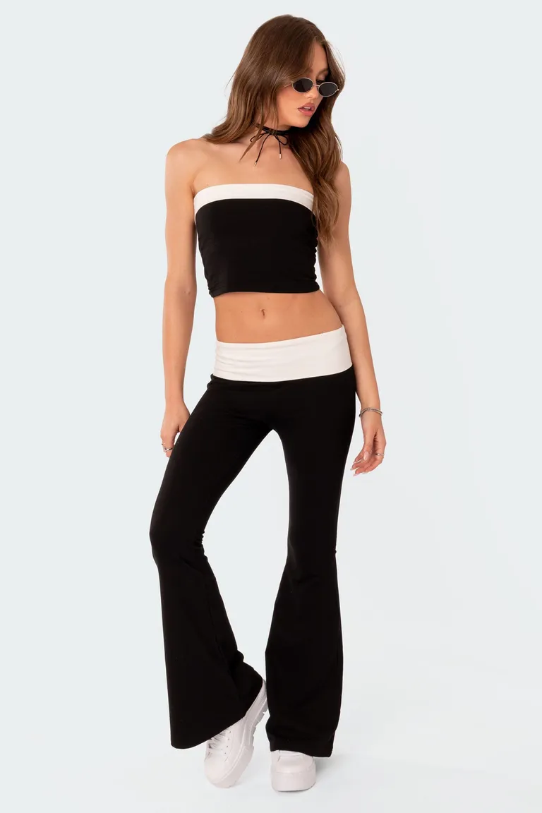 Leggings acampanadas con doblez de Edikted en Pantalones para argentina