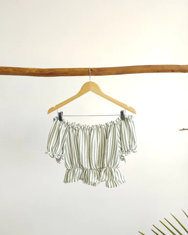 Blusa campesina estilo paisana con elástico y mangas abullonadas de Lemmon en Blusas para argentina