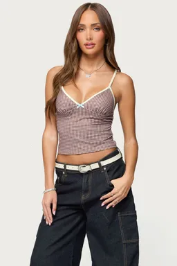 Tank top bettie cuadros contraste de Edikted en Tops para argentina
