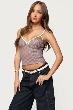 Tank top bettie cuadros contraste de Edikted en Tops para argentina