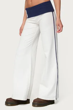Pantalones anchos doblez contrastante de Edikted en Pantalones para argentina