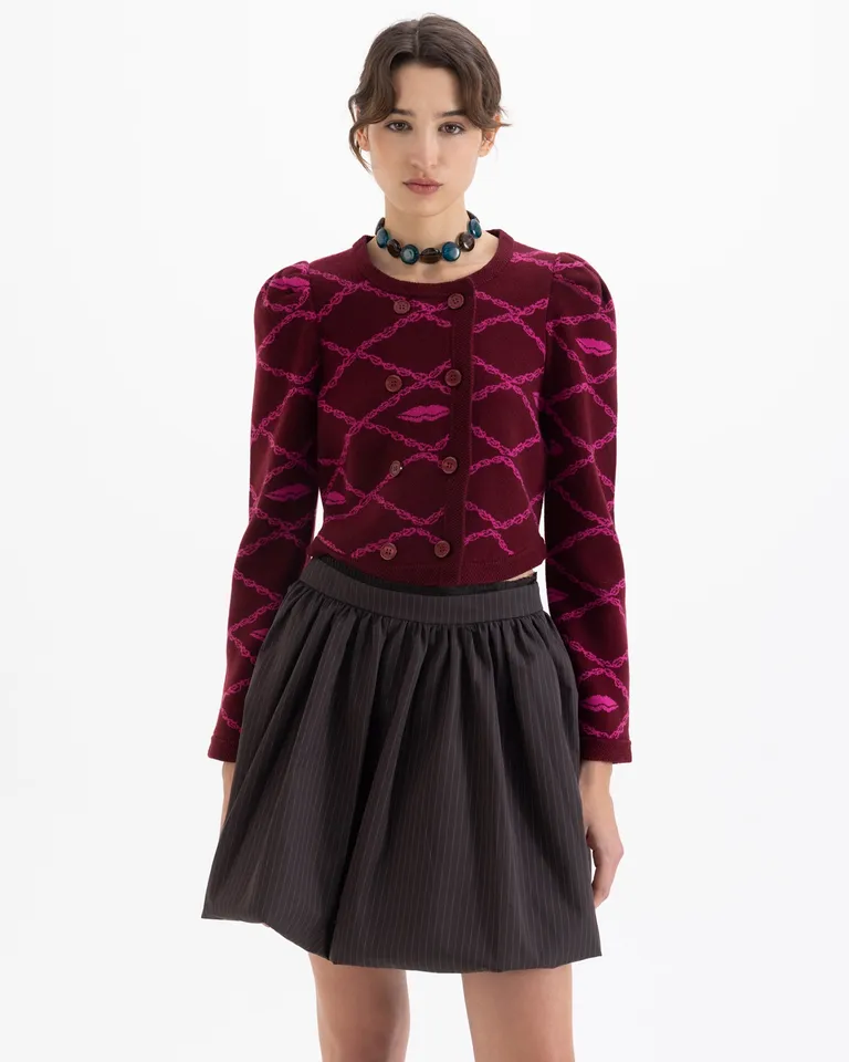 Pollera corta con volumen estilo balloon y ajuste en la cintura de Jazmin Chebar en Faldas para argentina