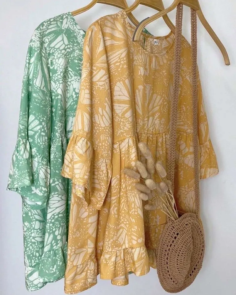 Blusa de poplin estampado con volados en manga de moda para mujer de Hesed en Blusas para argentina