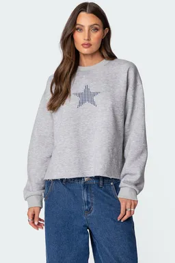 Sudadera gingham con estrella de Edikted en Buzos y Sweaters para argentina