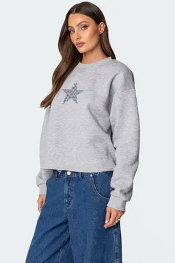Sudadera gingham con estrella de Edikted en Buzos y Sweaters para argentina
