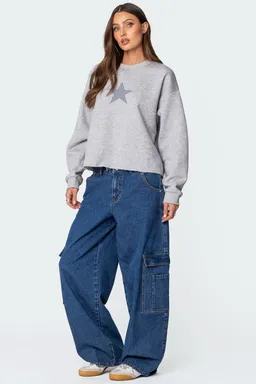 Sudadera gingham con estrella de Edikted en Buzos y Sweaters para argentina