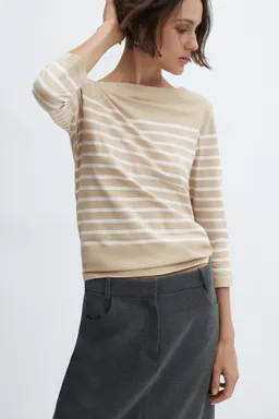 Remera rayas cuello barco de Mango en Buzos y Sweaters para argentina