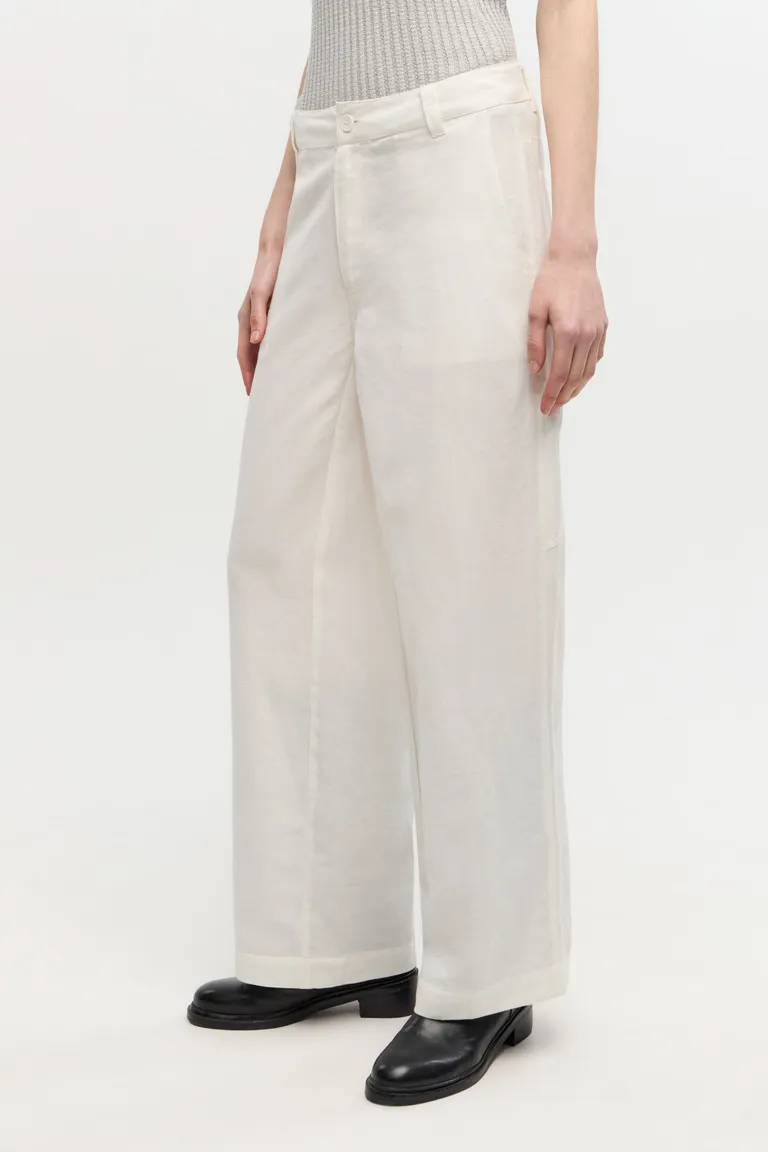 Pantalón de lino y algodón de pierna recta y tiro bajo de Ay Not Dead en Pantalones para argentina