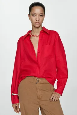 Pantalón wideleg fluido con cinturón de Mango en Pantalones para argentina