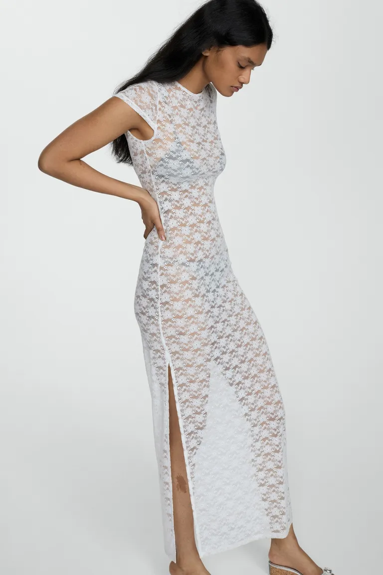Vestido encaje floral abertura de Mango en Vestidos para argentina