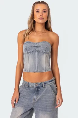 Corset denim lavado myla de Edikted en Tops para argentina