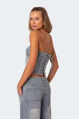 Corset denim lavado myla de Edikted en Tops para argentina
