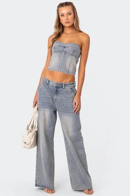 Corset denim lavado myla de Edikted en Tops para argentina