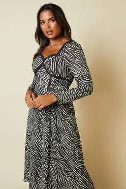 Vestido midi encaje frontal cebra de Dorothy Perkins en Vestidos para argentina