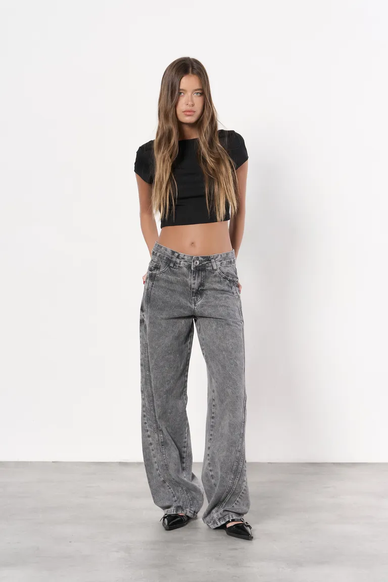 Jean denim baggy payton gris de Magda en Pantalones para argentina