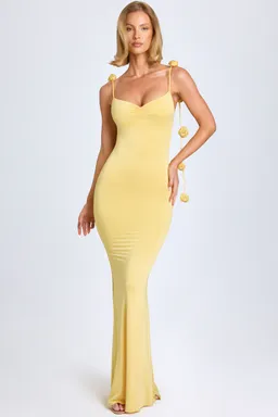 Vestido largo jersey apliques florales de Oh Polly en Vestidos para argentina