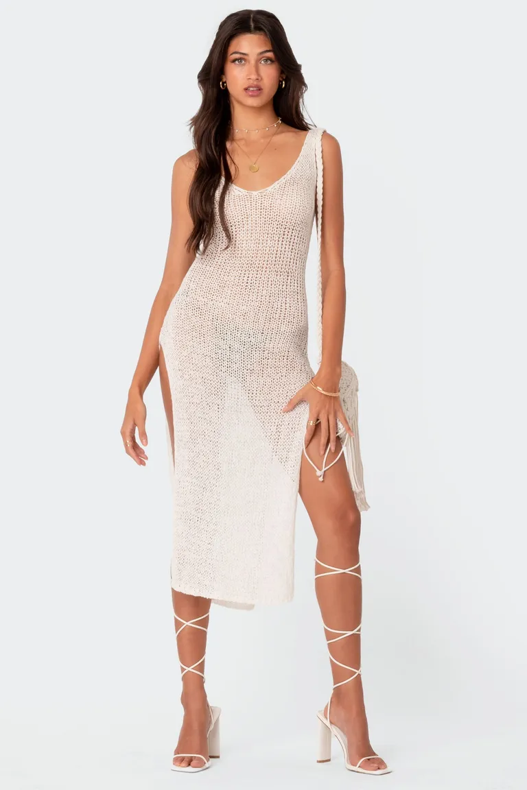 Vestido midi tejido espalda descubierta de Edikted en Vestidos para argentina