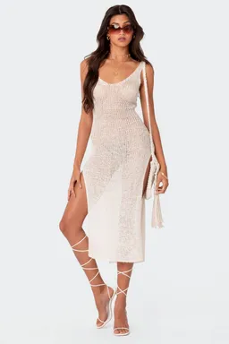Vestido midi tejido espalda descubierta de Edikted en Vestidos para argentina