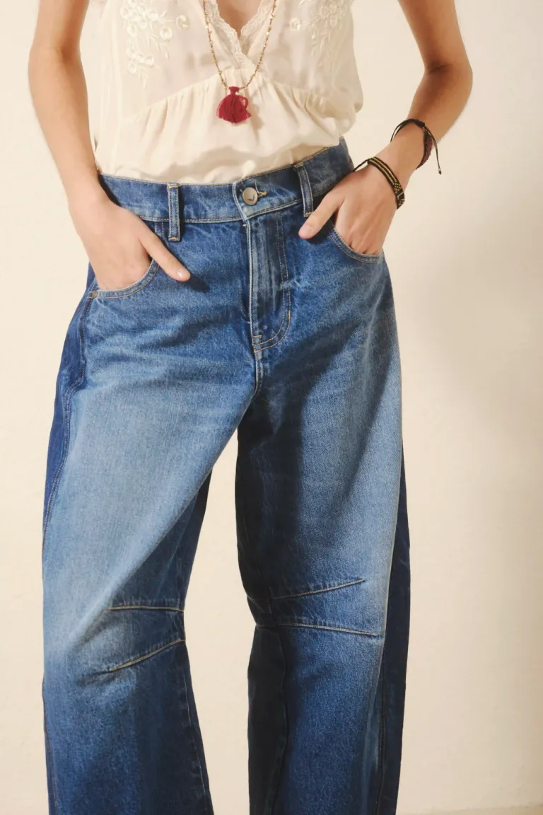 Pantalones de denim azul de corte holgado y silueta balloon de Rapsodia en Pantalones para argentina