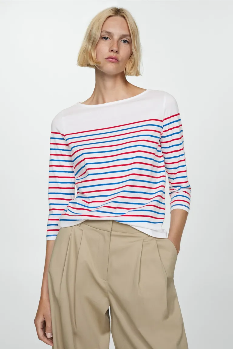 Remera rayada escote barco de Mango en Remeras para argentina