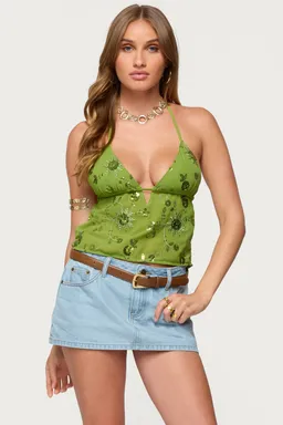 Top halter kiki lentejuelas de Edikted en Tops para argentina