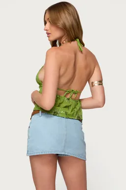 Top halter kiki lentejuelas de Edikted en Tops para argentina