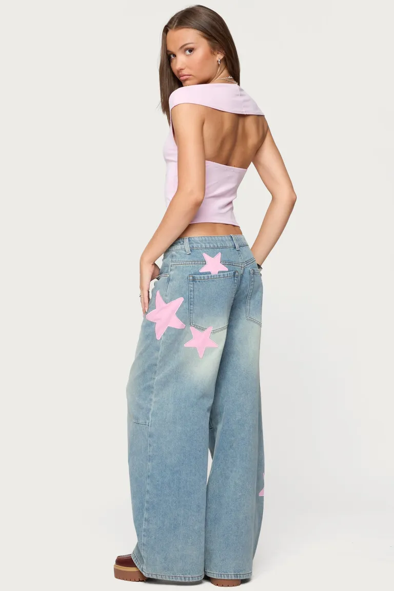 Trish jeans tiro bajo estrellas de Edikted en Pantalones para argentina