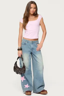 Trish jeans tiro bajo estrellas de Edikted en Pantalones para argentina