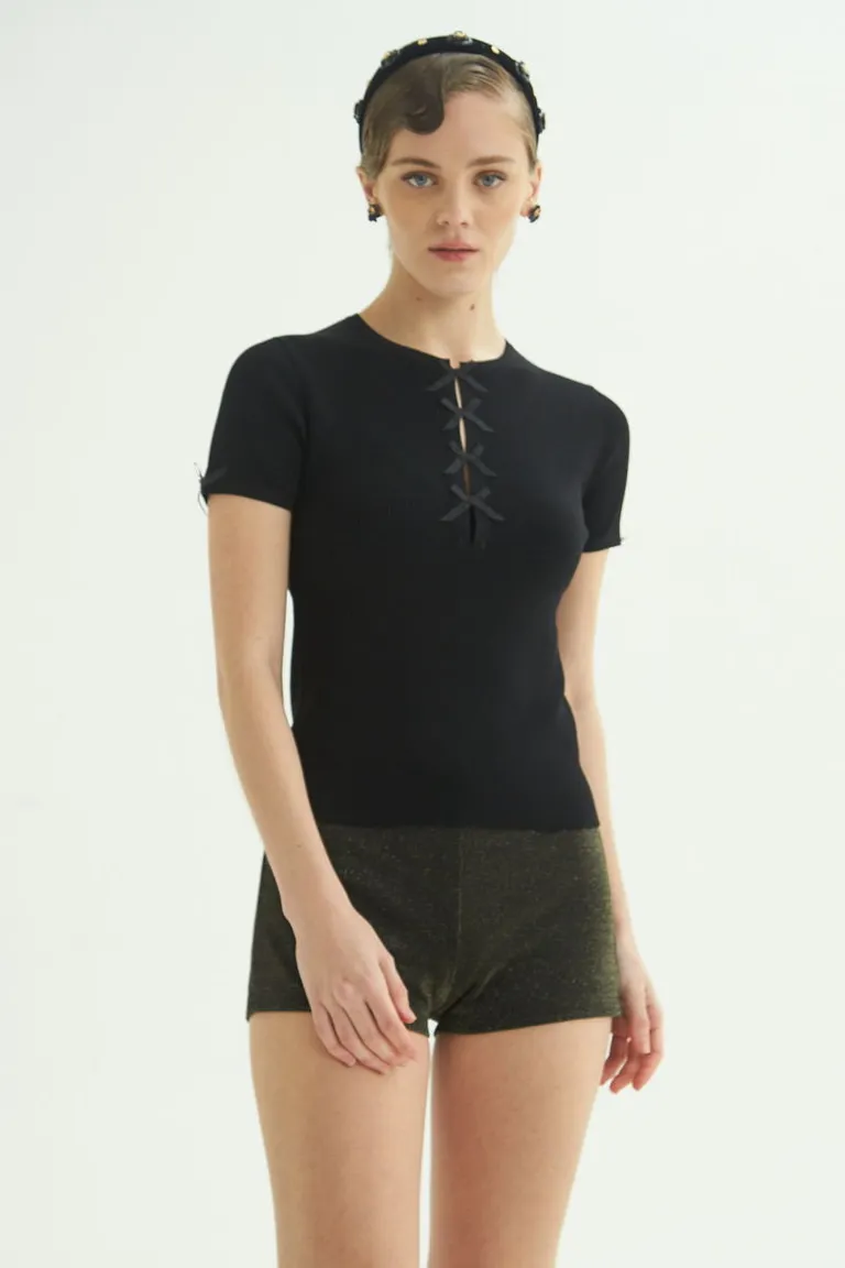 Shorts de tiro bajo con acabado de lurex para un toque brillante y sofisticado de Las Pepas en Shorts para argentina