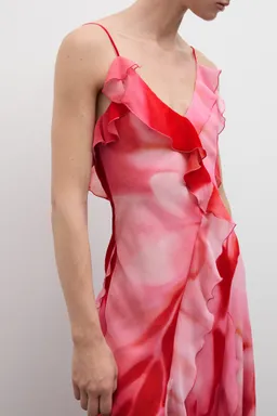 Vestido con abertura volantes de Mango en Vestidos para argentina