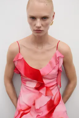 Vestido con abertura volantes de Mango en Vestidos para argentina