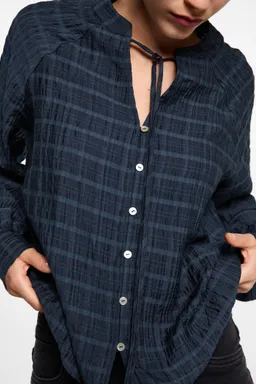 Blusa cuadros con lazo de Mango Teen en Blusas para argentina