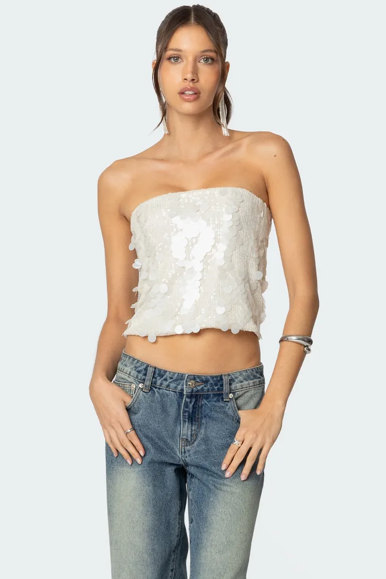 Top strapless lentejuelas samara de Edikted en Tops para argentina