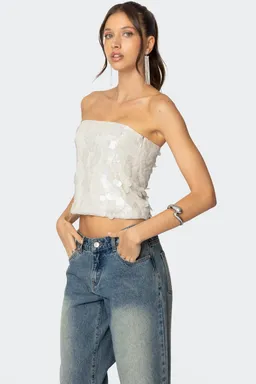 Top strapless lentejuelas samara de Edikted en Tops para argentina