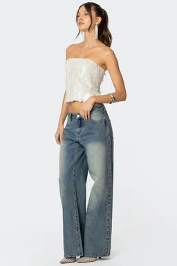 Top strapless lentejuelas samara de Edikted en Tops para argentina