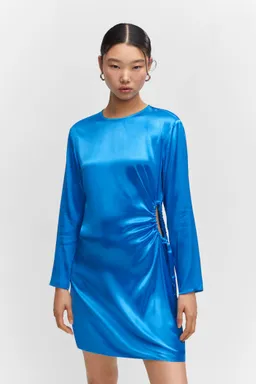 Vestido satinado con abertura de Mango en Vestidos para argentina